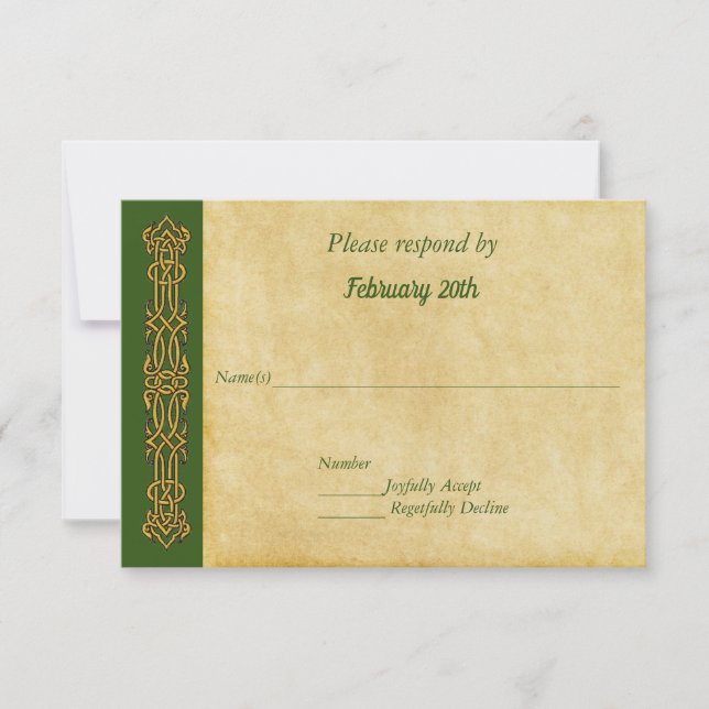 Irish Celtic Themed Wedding RSVP (Vorderseite)