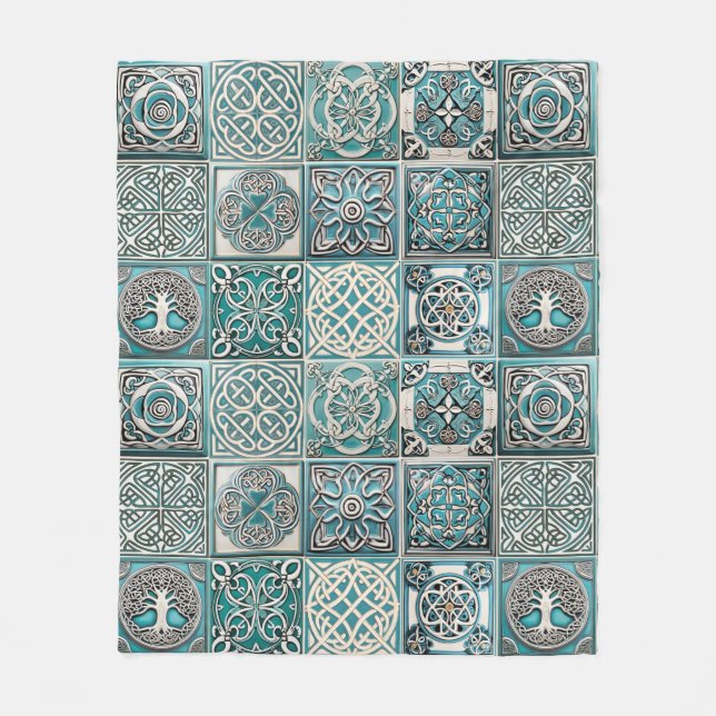 Irish Celtic Tiles Fleecedecke (Vorderseite)