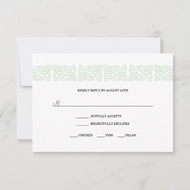 Irish Celtic UAWG Antwortkarte 3991 RSVP Karte (Vorderseite)