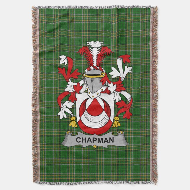 Irish Chapman Coat of Arms Familienwappen Irland Decke (Vorderseite Vertikal)