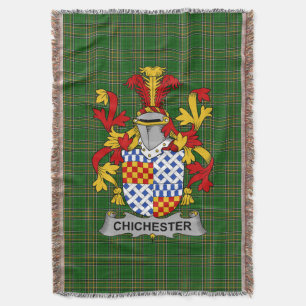 Irish Chichester Coat of Arms Familienwappen Irlan Decke