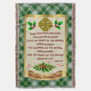 Irish Christmas Blessing w/St Patrick Tartan Decke
