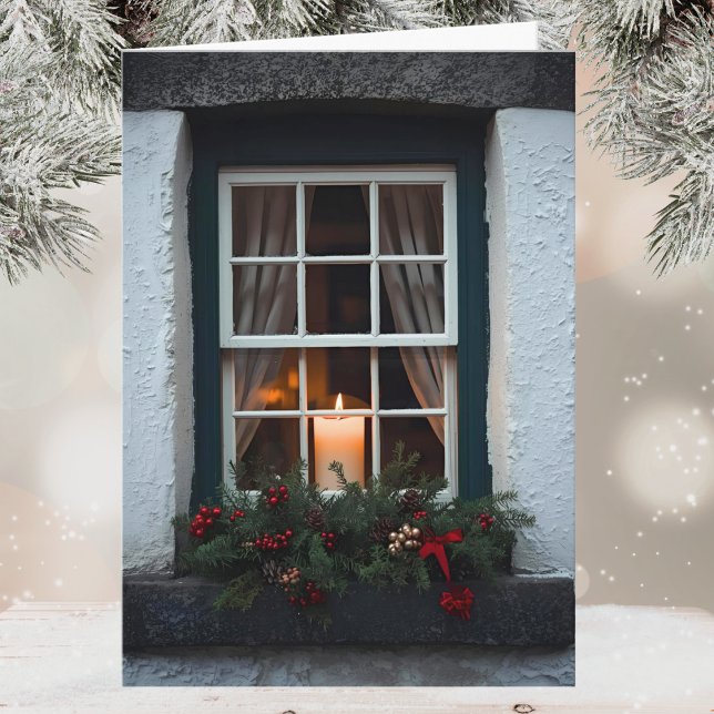 Irish Christmas Candle in Window Happy Christmas Karte (Von Creator hochgeladen)