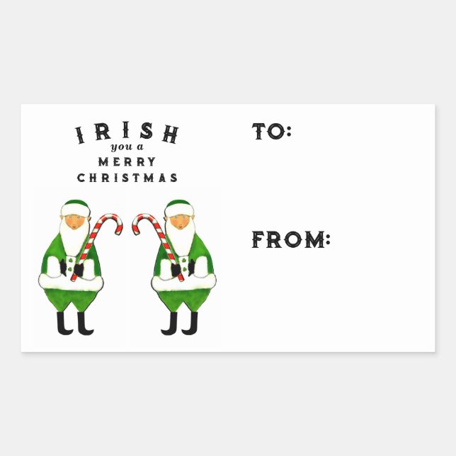 Irish Christmas gift tags Rechteckiger Aufkleber (Vorderseite)