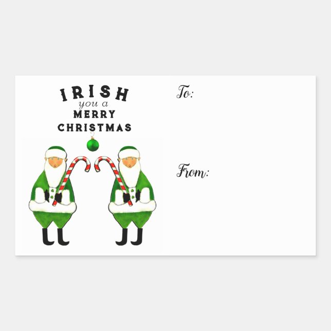 Irish Christmas gift tags Rechteckiger Aufkleber (Vorderseite)