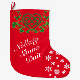 Irish Christmas Gruß - Nollaig Shona Duit Großer Weihnachtsstrumpf