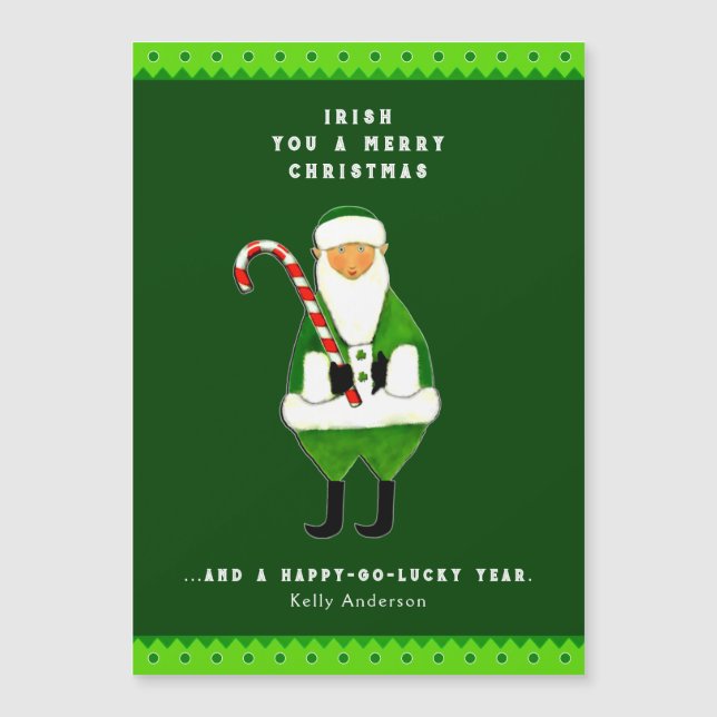 Irish Christmas Grußkarte Magnetkarte (Vorderseite)