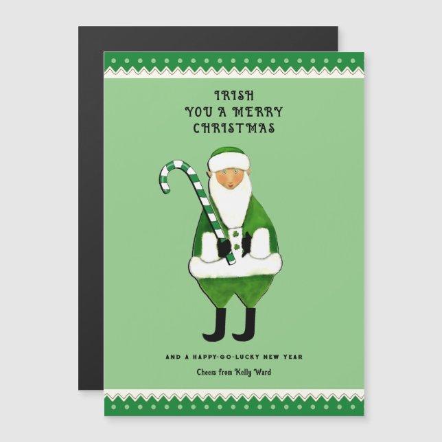 Irish Christmas Grußkarte Magnetkarte (Vorne/Hinten)