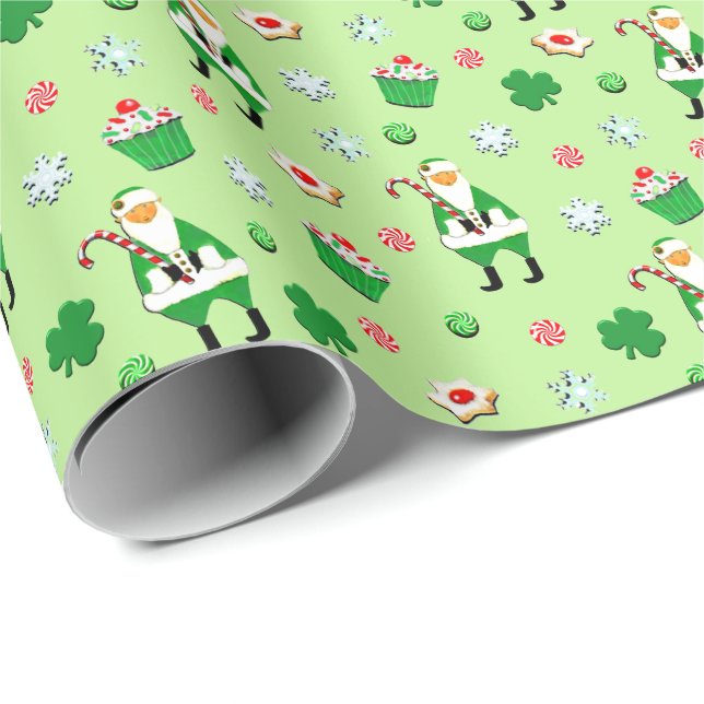 Irish Christmas Holiday Geschenk Geschenkpapier (Rolleneckpunkt)