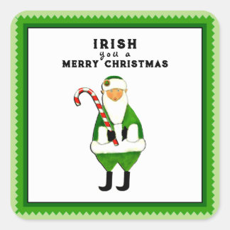 Irish Christmas Holiday Quadratischer Aufkleber