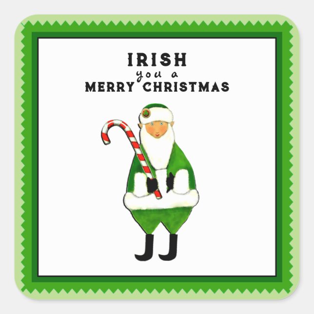 Irish Christmas Holiday Quadratischer Aufkleber (Vorderseite)