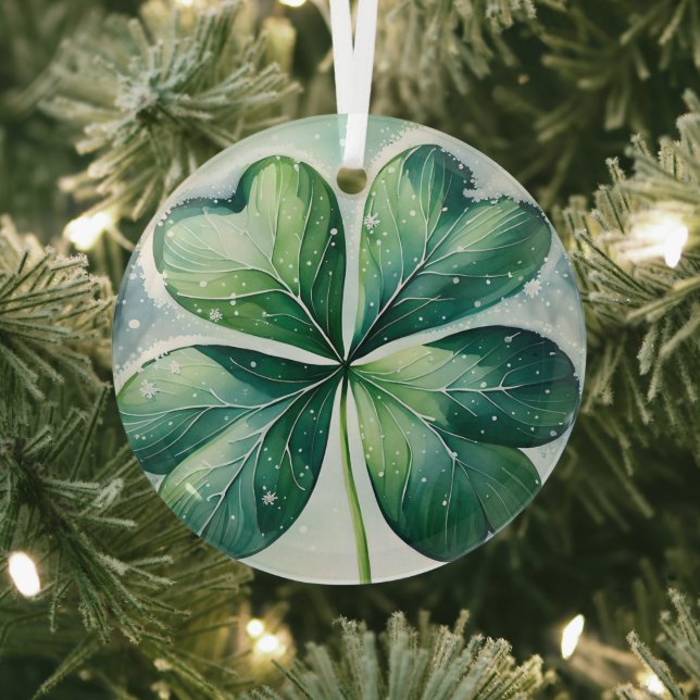 Irish Christmas Kleeblatt Ornament Aus Glas (InSitu)