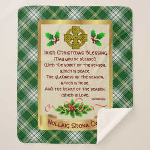 Irish Christmas Sessing w/St Patrick Tartan Sherpadecke
