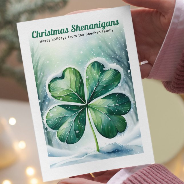 Irish Christmas Shenanigans Personalisiert Feiertagskarte (Irish Christmas Shenanigans Personalized Holiday Card by Ricaso. Ireland themed cards add text.)