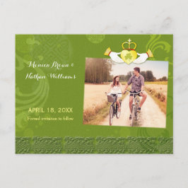 Irish Claddagh Heart Wedding Foto Save the Date Ankündigungspostkarte
