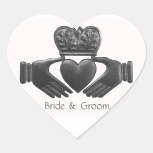 Irish Claddagh Herz-Liebe Symbol Herz-Aufkleber