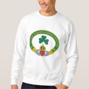 Irish Claddagh Ring Besticktes Sweatshirt