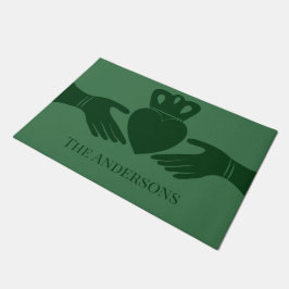 Irish Claddagh Ring Graphic Green Personalisiert Fußmatte