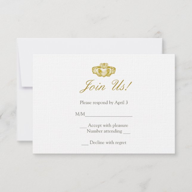 Irish Claddagh Ring Response Card RSVP Karte (Vorderseite)