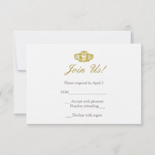 Irish Claddagh Ring Response Card RSVP Karte