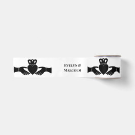 Irish Claddagh Ring Simple Black and White Wedding Satinband