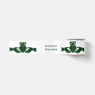 Irish Claddagh Ring Simple Graphic Green Wedding Satinband