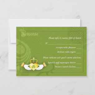 Irish Claddagh Ring Wedding RSVP   Wahl des Essens