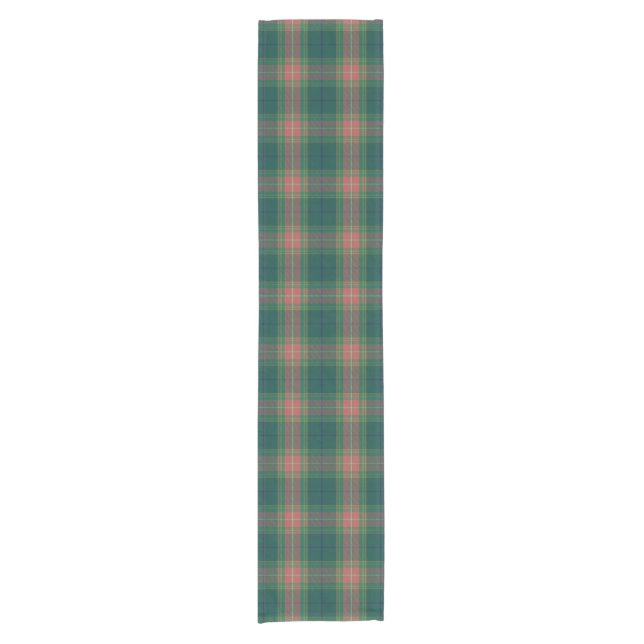 Irish Clan Gallagher Family Tartan Kariert Kurzer Tischläufer (Vorderseite)