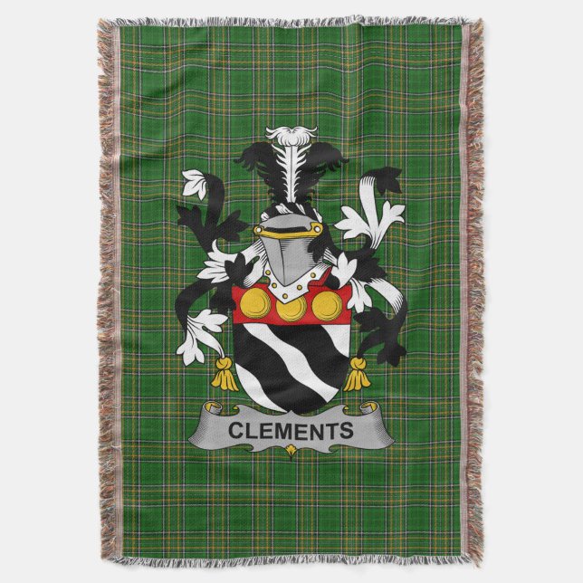 Irish Clements Coat of Arms Familienwappen Irland Decke (Vorderseite Vertikal)