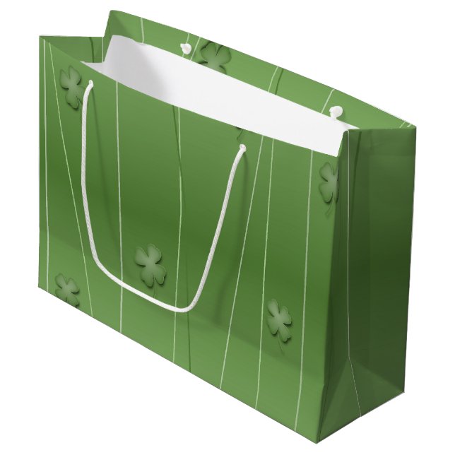Irish Closing Design Große Geschenktüte (Vorderseite Schrägansicht)
