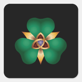 Irish Clover and Trinity Knot Charm Square Sticker