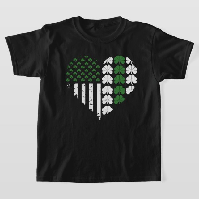Irish Clover Flag Herz Retro Kleeblatt St Patrick T-Shirt (Ablage )