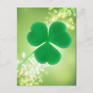Irish Clover Green Glitzern   St. Patrick's Day Postkarte