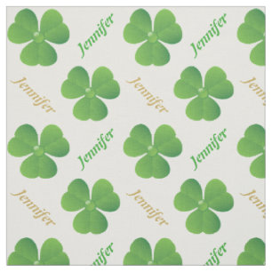 Irish Clover & name St. Patrick's Day personalisie Stoff