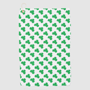 Irish Clover St. Patrick's Day lebhaft grün weiß Golfhandtuch