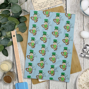 Irish Clovers Owl Green Geschirrtuch