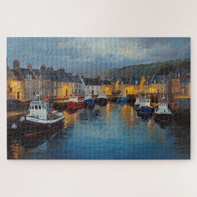 Irish Coastal Harbor Town Jigsaw Puzzle (Horizontal)