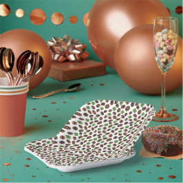 Irish Coffee Beans and Shamrocks Funny Design Pappteller