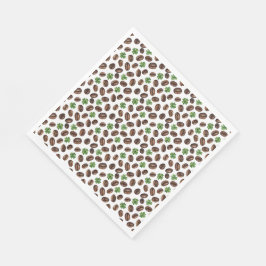 Irish Coffee Beans and Shamrocks Funny Design Serviette