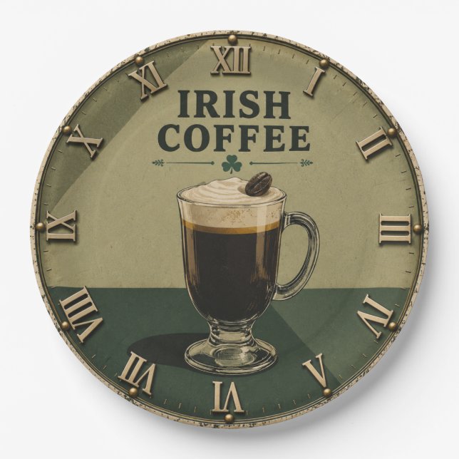 Irish Coffee Celtic Pub Decor  Pappteller (Vorderseite)