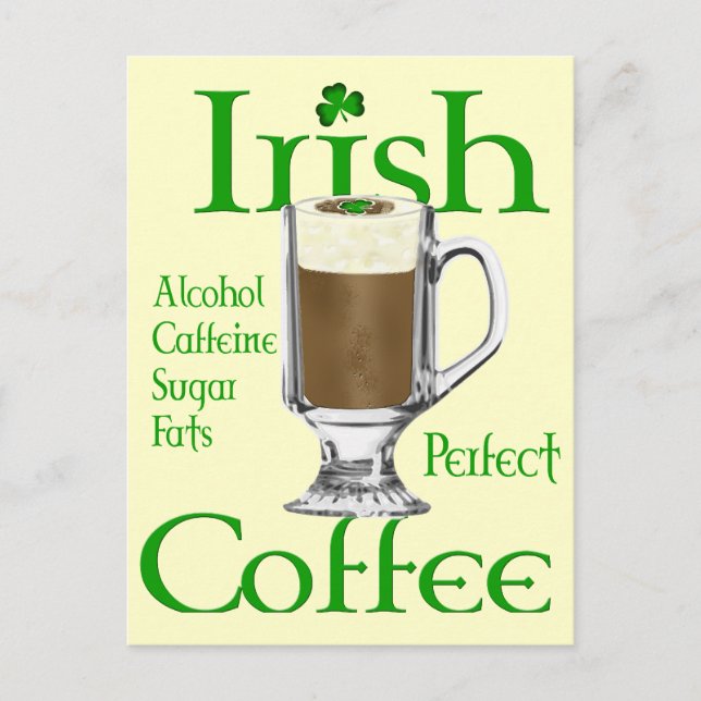 Irish Coffee Lovers Geschenke Postkarte (Vorderseite)