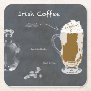 Irish Coffee Rechteckiger Pappuntersetzer