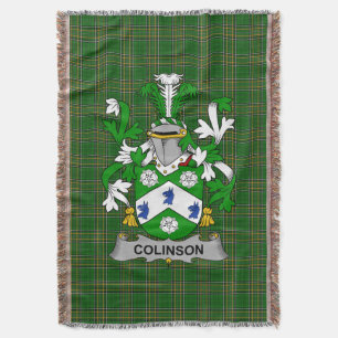 Irish Colinson Coat of Arms Familienwappen Irland Decke