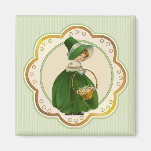 Irish Colleen and Basket Magnet (Vorne)