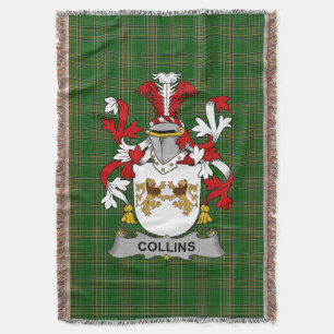 Irish Collins Coat of Arms Familienwappen Irland Decke