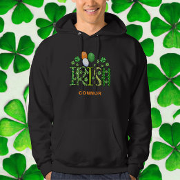 Irish Colors Clover Optionaler Name St Patrick's D Hoodie