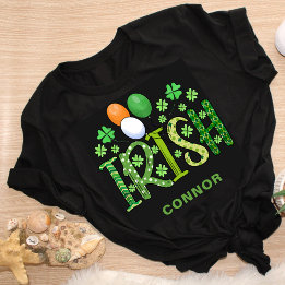 Irish Colors Clover Optionaler Name St Patrick's D T-Shirt