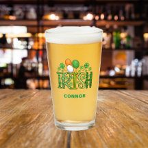 Irish Colors Clovers Name St Patrick's Day Beer