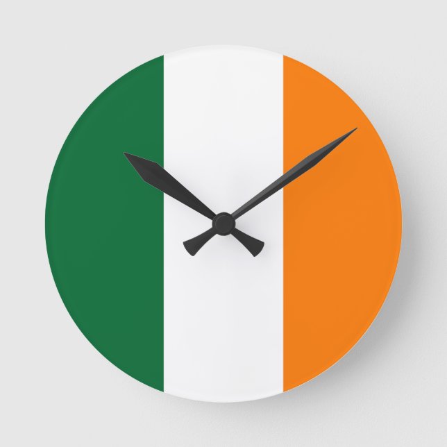 Irish Colors Runde Wanduhr (Vorderseite)