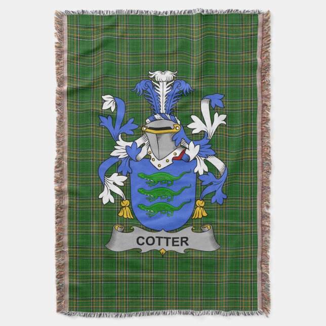 Irish Cotter oder MacCotter Coat of Arms Family Cr Decke (Vorderseite Vertikal)